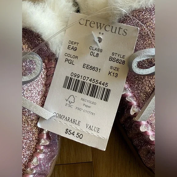 J. Crew Girls' Glitter Moccasin slippers - BS628 - Size 13 - NWT - Picture 8 of 8